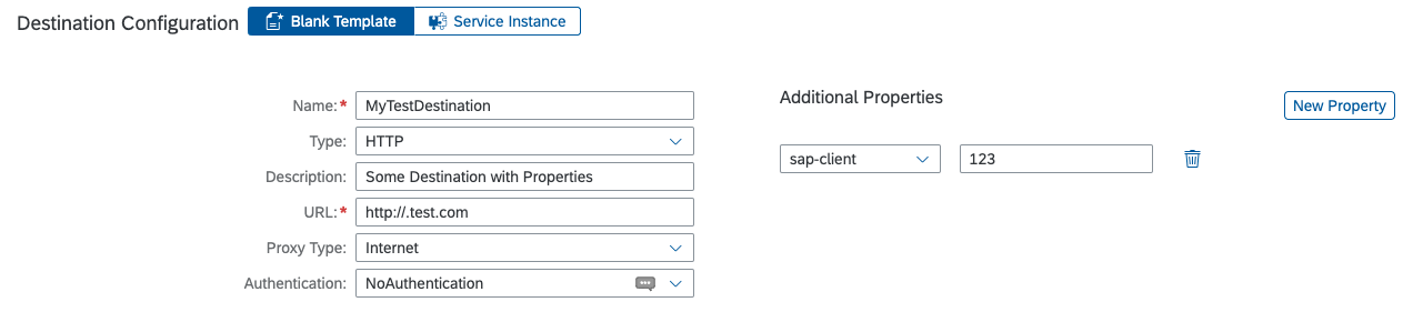 SAP client property on destination