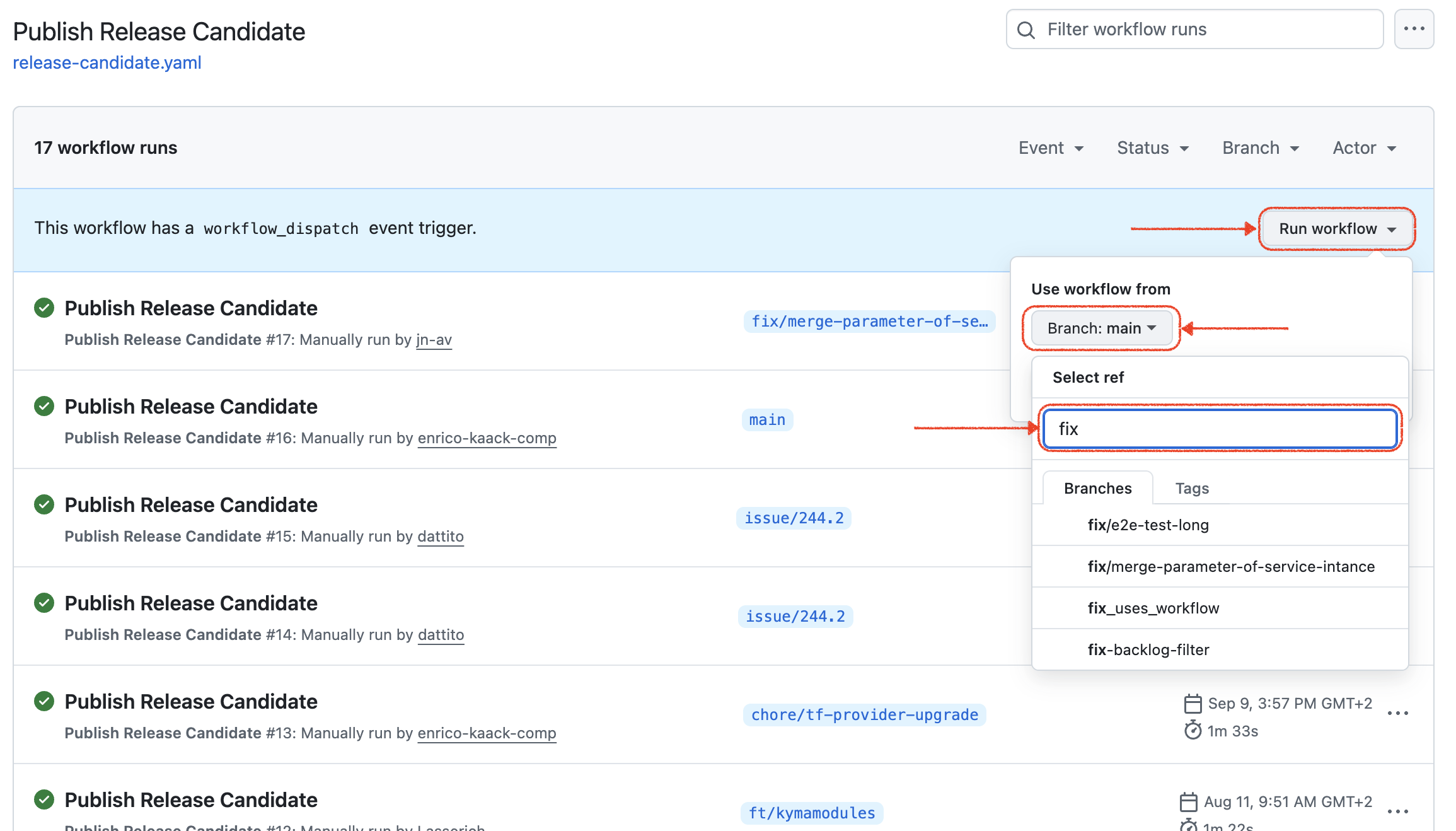 Select Publish Release Candidate