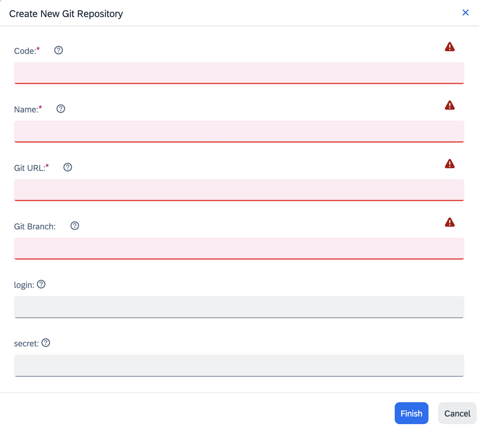Backoffice Create Git Repository Wizard
