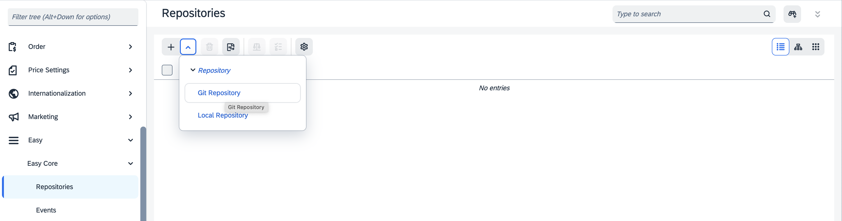 Easy Repository Navigation in Backoffice