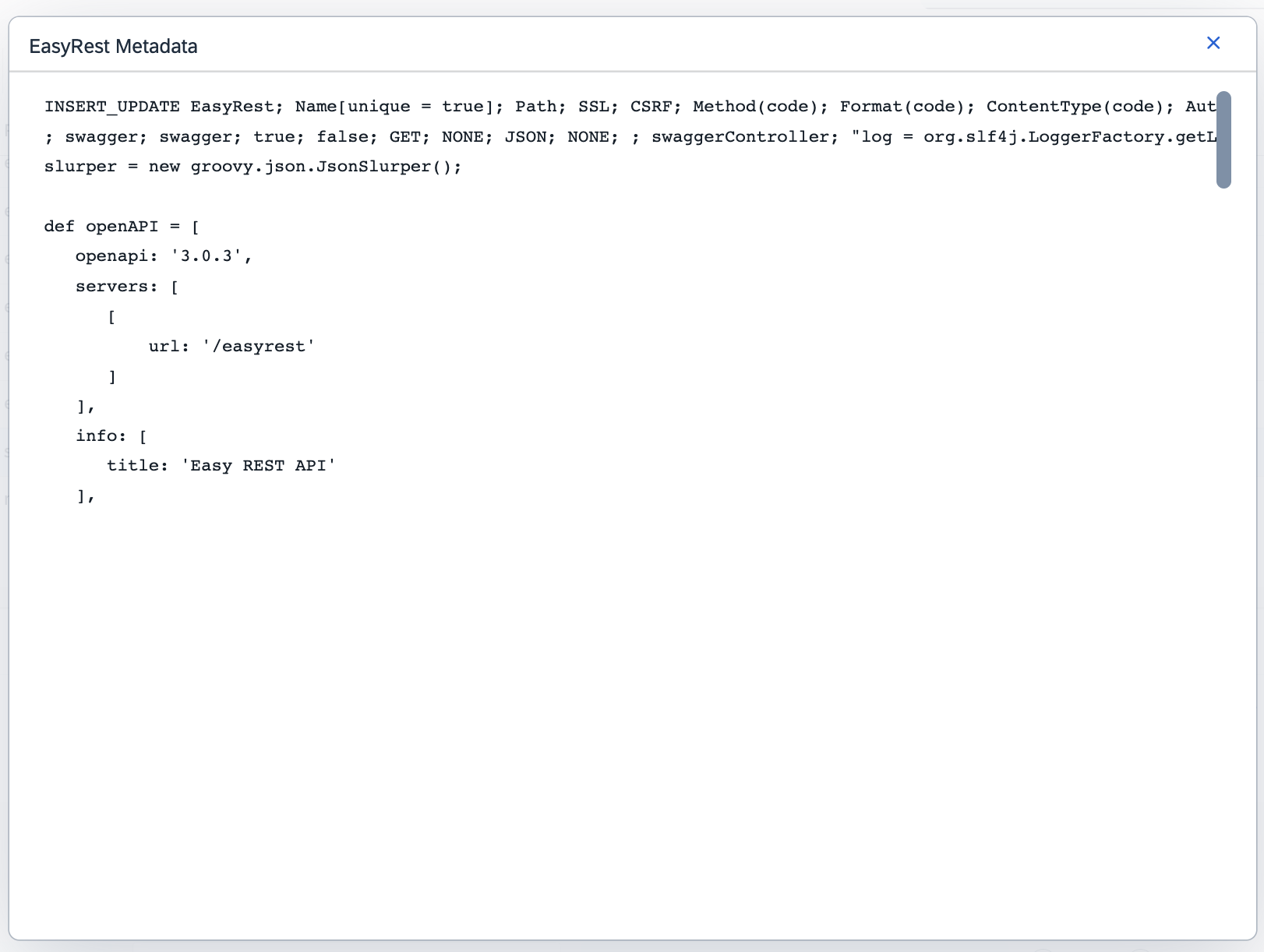 Swagger configuration
