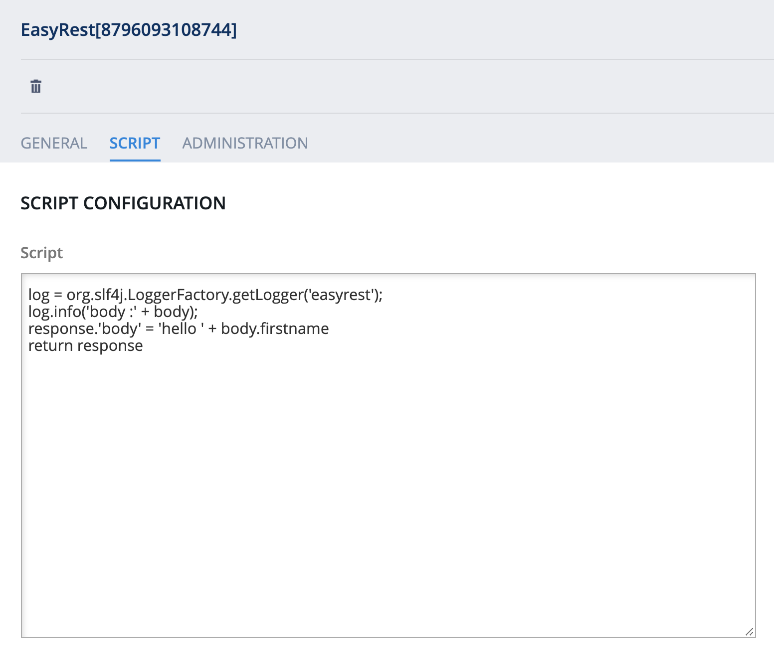 Easy REST script configuration