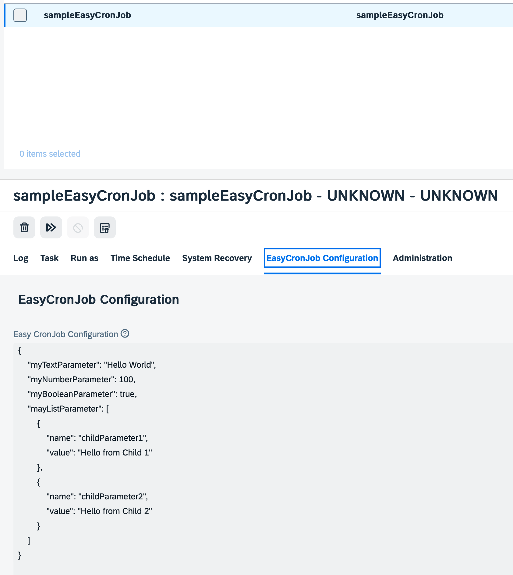 EasyCronJob backoffice configuration