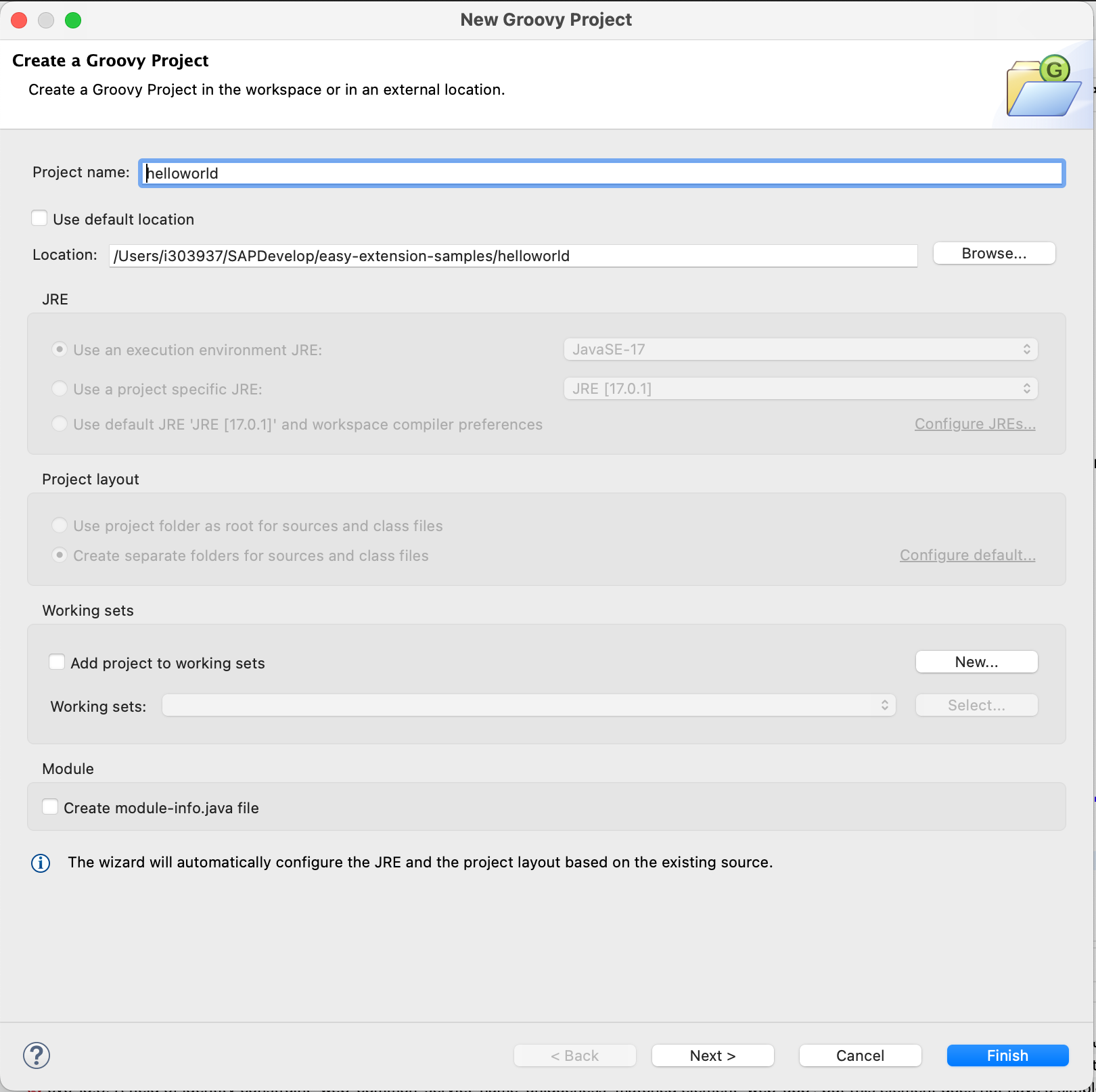 Use default location