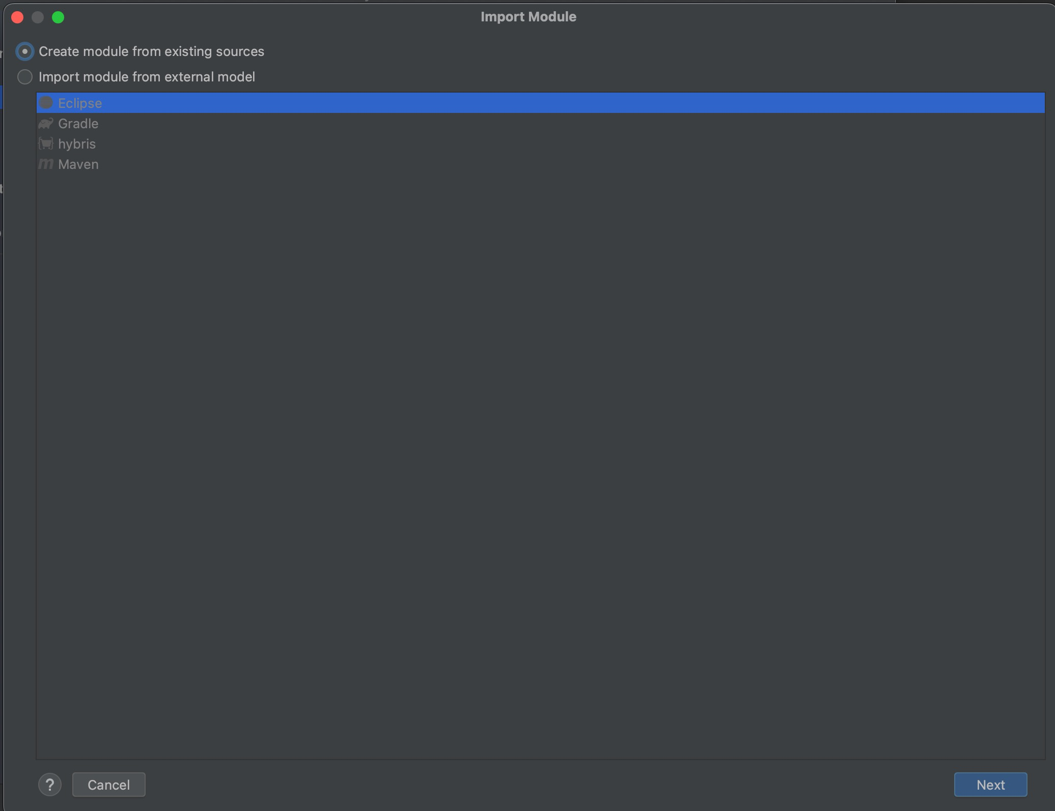 Create Module from Existing Source