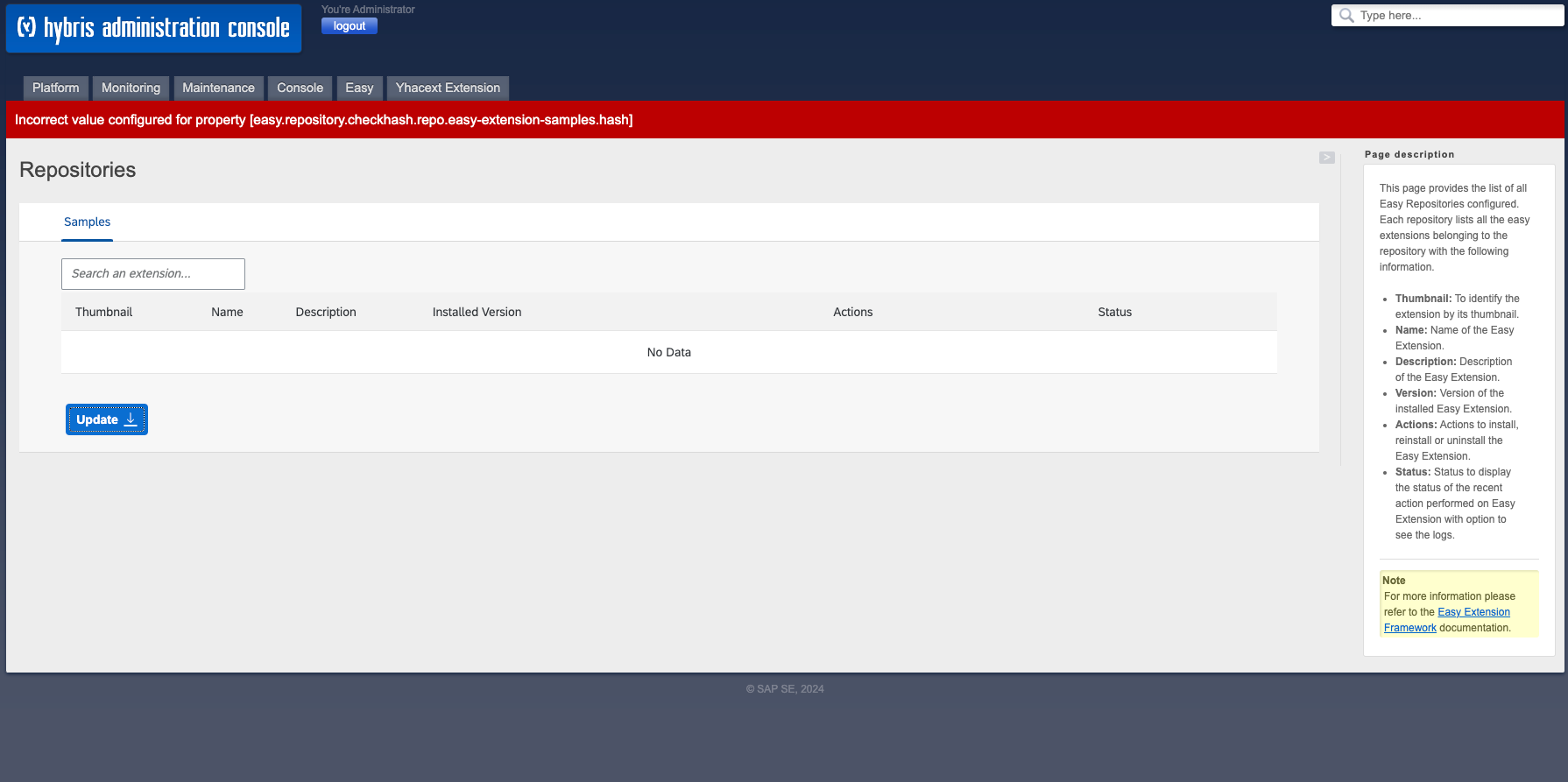 Unsecured Repository Configuration Error