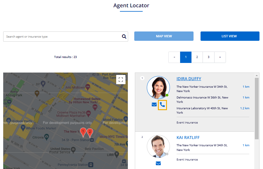 GenericSyncPilotComponent on the Agent Card in Map View