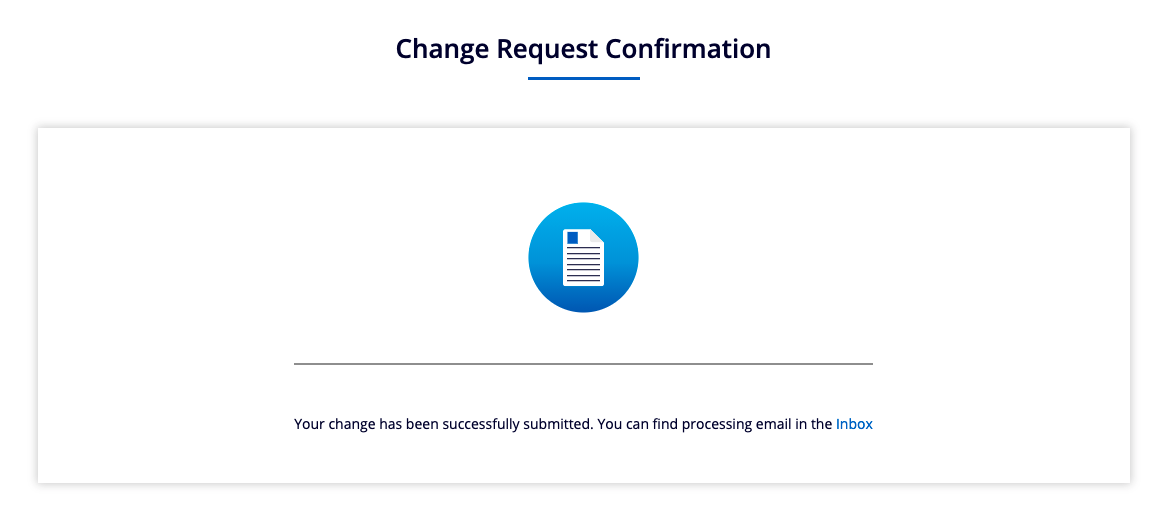 Change Confirmation Page