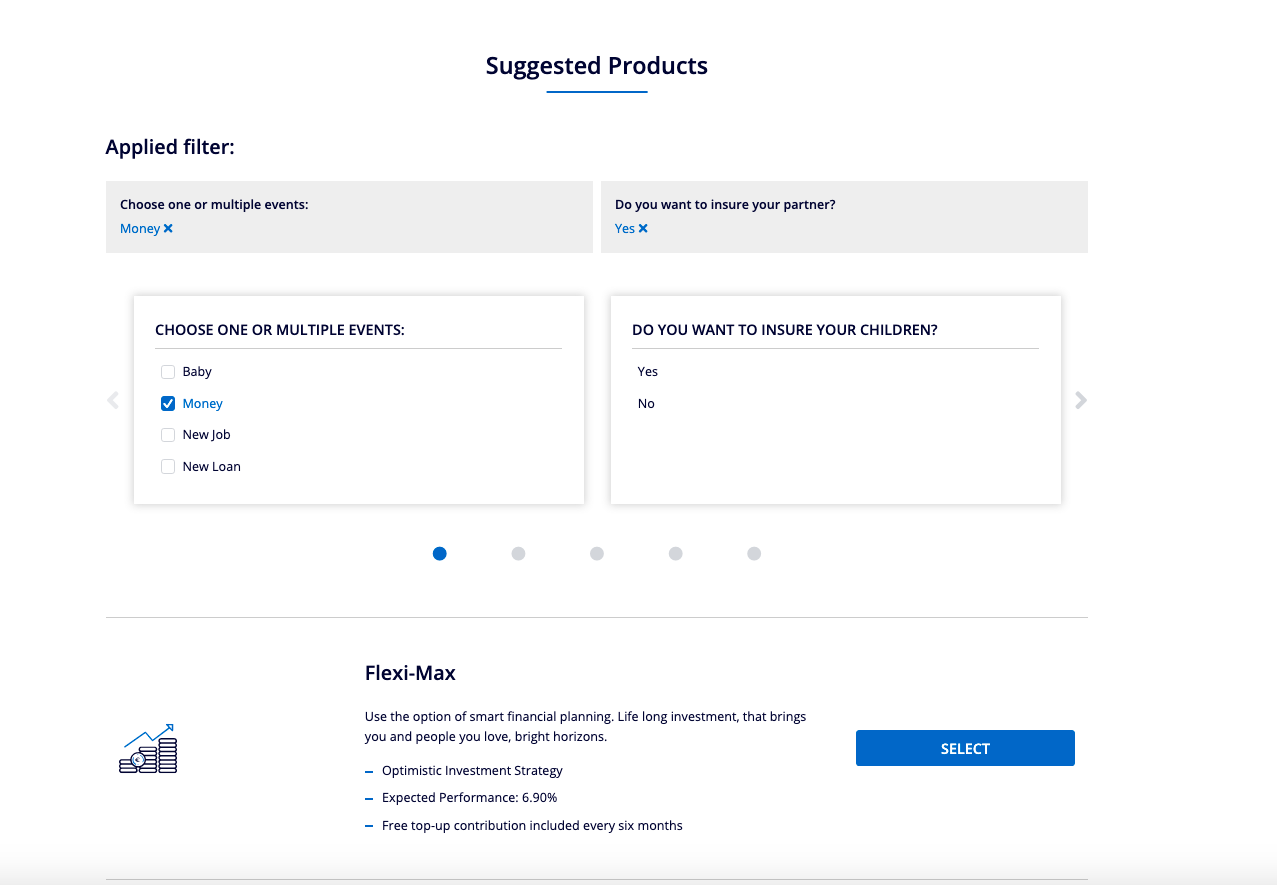 product finder carousel