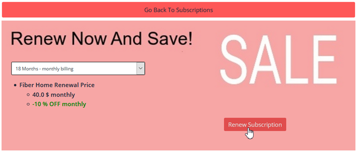 Renew Subscription Button