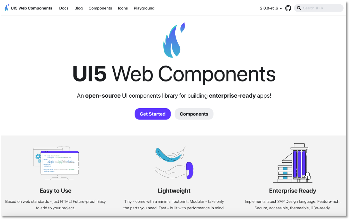 UI5 Web Components 2.0 new website